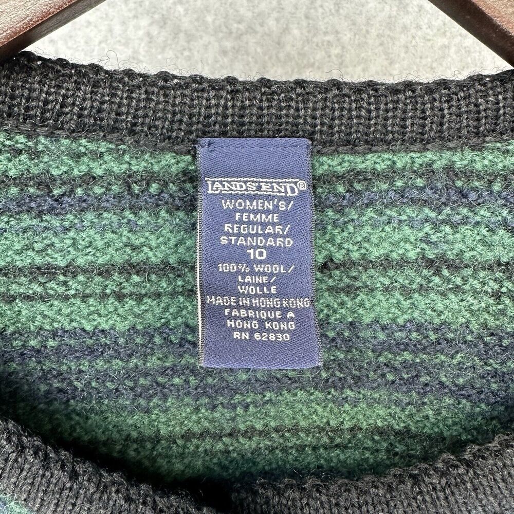 Lands End Womens Knit Sweater Size 10 Regular 100% Wool Button Up Long Sleeve - Picture 9 of 9